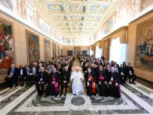Pope Francis with the Pontifical Academy for Life on Feb. 20, 2023.