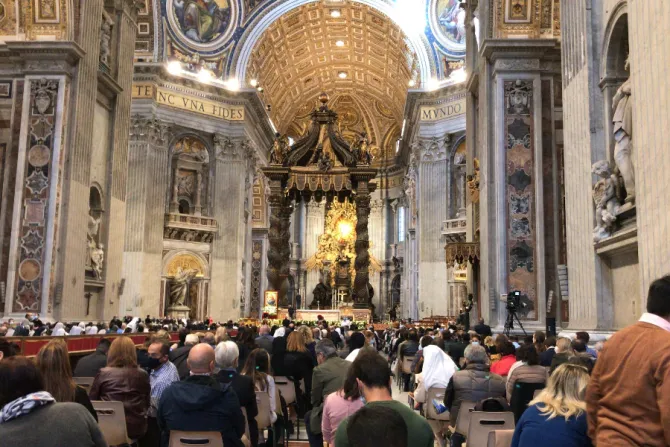 Pope Francis celebrates a Mass at St. Peter’s Basilica opening the worldwide synodal path, Oct. 10, 2021
