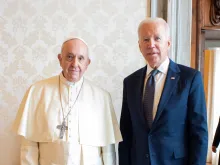 Pope Francis meets President Joe Biden on Oct. 29, 2021.