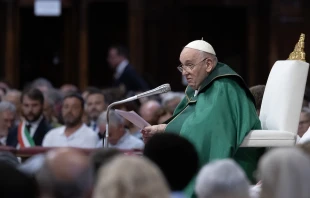 Pope Francis presides over a Mass in St. Peter's Basilica in Rome on July 23, 2023, for the World Day for Grandparents and the Elderly. Credit: Pablo Esparza/EWTN