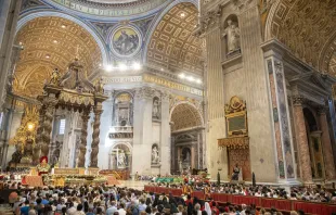 Pope Francis presides over a Mass in St. Peter's Basilica in Rome on July 23, 2023, for the World Day for Grandparents and the Elderly. Pablo Esparza/EWTN