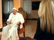 A screenshot of the program "Pope Francis and the Invisible People," which aired on the Italian TV channel TG5 on Dec. 19, 2021.