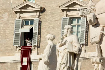 Pope Francis gives the Angelus address in January 2018