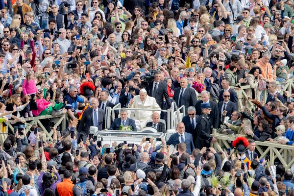 An estimated 60,000 people attended Pope Francis' Mass for Palm Sunday April 2, 2023. Daniel Ibanez/CNA