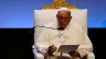 Pope Francis speaks at the closing session of the Mediterranean Encounter in Marseille, France, on Sept. 23, 2023.