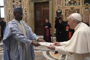 Pope Francis received the credential letters of seven new ambassadors on Dec. 17, 2021.