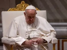 Pope Francis invoke the Virgin Mary as the Queen of Peace and Mother of Mercy at a prayer vigil for peace in St. Peter's Basilica, Friday, Oct. 27.