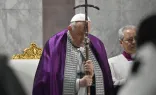 Pope Francis presides over Ash Wednesday Mass at the Basilica of Santa Sabina in Rome on Feb. 14, 2024.
