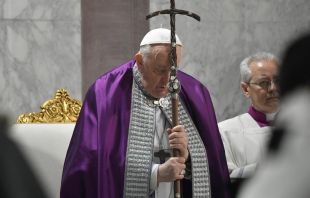 Pope Francis presides over Ash Wednesday Mass at the Basilica of Santa Sabina in Rome on Feb. 14, 2024. Credit: Vatican Media