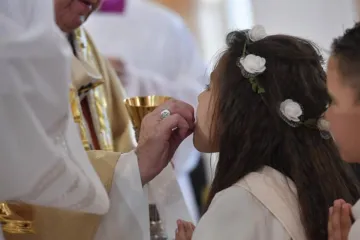 Pope Francis celebrates Holy Mass with First Communions