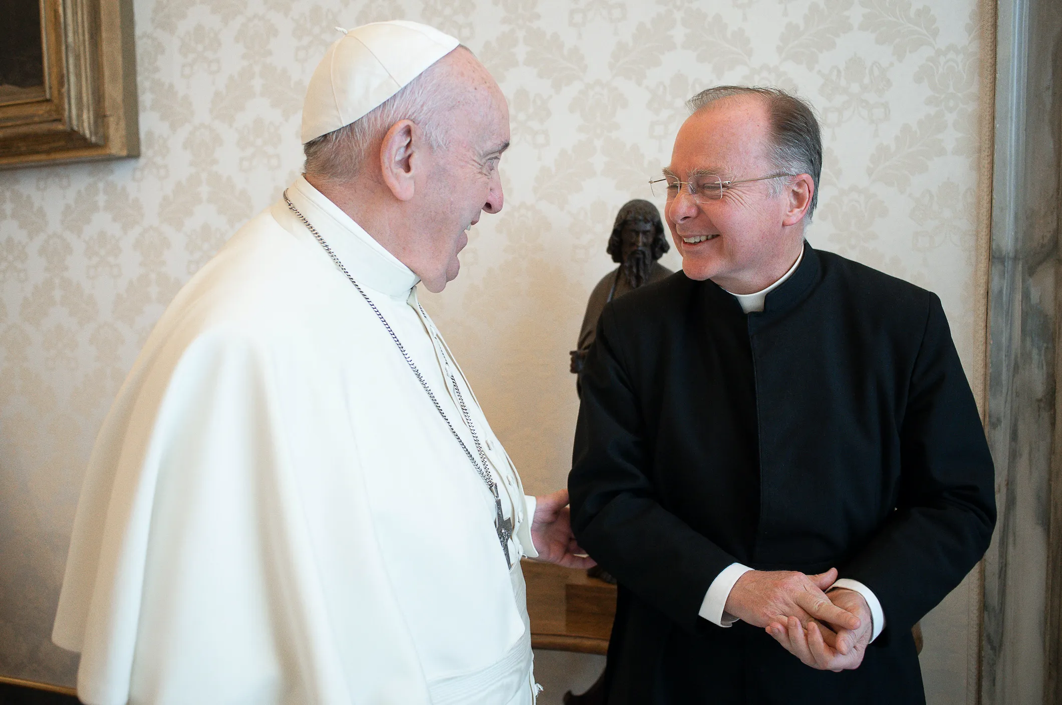Pope Francis receives Fr. John Connor, general director of the Legionaries of Christ, in a private audience at the Vatican, April 22, 2021.?w=200&h=150