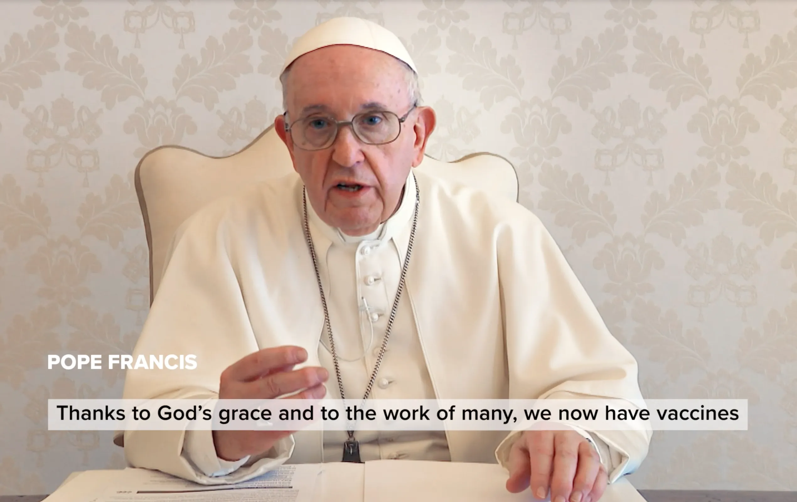Pope Francis shares a video message about COVID-19 vaccines.?w=200&h=150