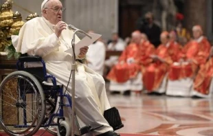 Pope Francis delivers a homily from a wheelchair on June 5, 2022. 2 Vatican Media