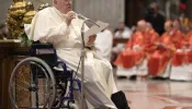 Pope Francis delivers a homily from a wheelchair, June 5, 2022.