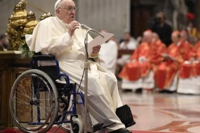 Pope Francis delivered his homily from a wheelchair on the Solemnity of Pentecost on June 5, 2022.