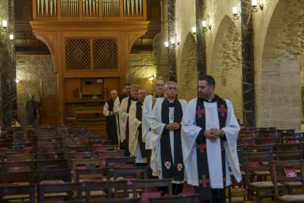 Opening procession of the prayer of the Patriarchs and Heads of the Churches in Jerusalem on Friday, Oct. 20, 2023, in the Anglican Cathedral Church of St. George the Martyr, Episcopal Diocese of Jerusalem. Credit: Gianfranco Pinto Ostuni