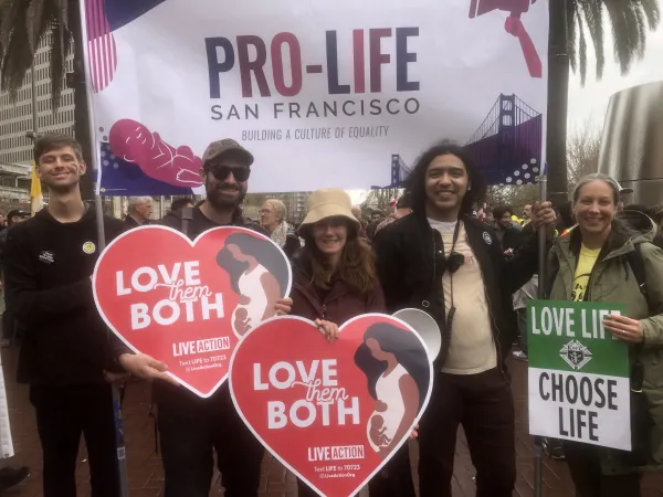 Members of Pro-Life San Francisco participate in Walk for Life West Coast on Saturday, Jan. 20, 2024, in San Francisco. Credit: Pro-Life San Francisco
