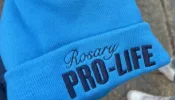 Twelve students from Our Lady of the Rosary School in Greenville, South Carolina, and their chaperones wore blue pro-life stocking caps that said “Rosary Pro-Life” to the Smithsonian Air and Space Museum after they attended the March for Life in Washington, D.C., on Jan. 20, 2023.