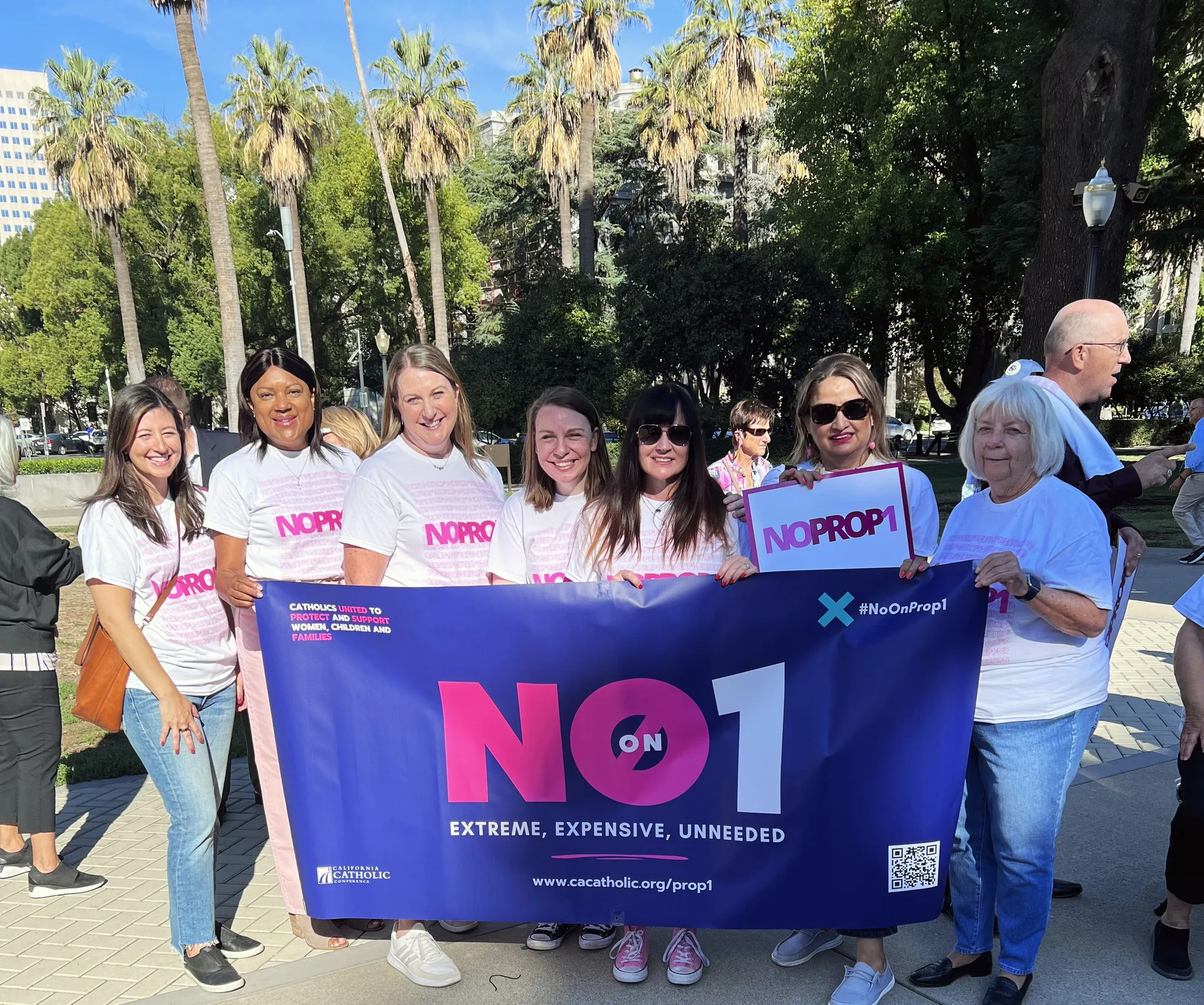 Participants in a demonstration against Proposition 1 outside the California capitol in Sacramento, Oct. 6, 2022.?w=200&h=150