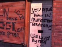 Protestant graffiti in Belfast, Northern Ireland, 1974, during The Troubles