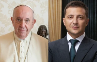 Pope Francis and Ukrainian President Volodymyr Zelenskyy. Quirinale.it/President.gov.ua via Wikimedia.