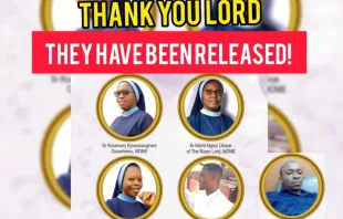 Three nuns, a seminarian, and the driver of the vehicle they were in were abducted in Nigeria’s Imo State on Oct. 5, 2023. The nuns’ order, the Missionary Daughters of Mater Ecclesiae, appealed for their safe release in an Oct. 6 statement. The group was released Oct. 13-14, 2023. Credit: Missionary Daughters of Mater Ecclesiae in Nigeria