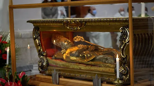 The relics of St. Valentine in his basilica in Terni. Patrick Leonard/CNA