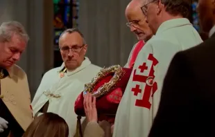 Netflix highlights the fire at the Cathedral of Notre Dame in France in 2019 in which the crown of thorns that the Roman soldiers placed on the Lord’s head was almost lost in a new series called “Mysteries of the Faith.” Credit: “Mysteries of the Faith” trailer/Netflix