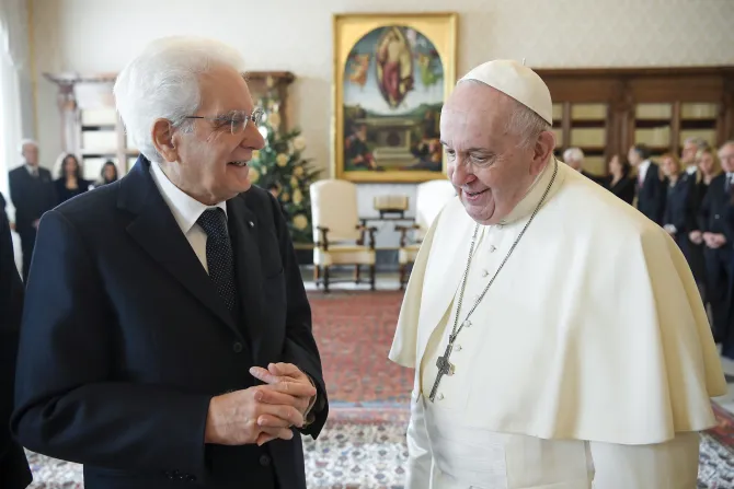 Pope Francis received an audience with President Mattarella on Dec. 16, 2021.
