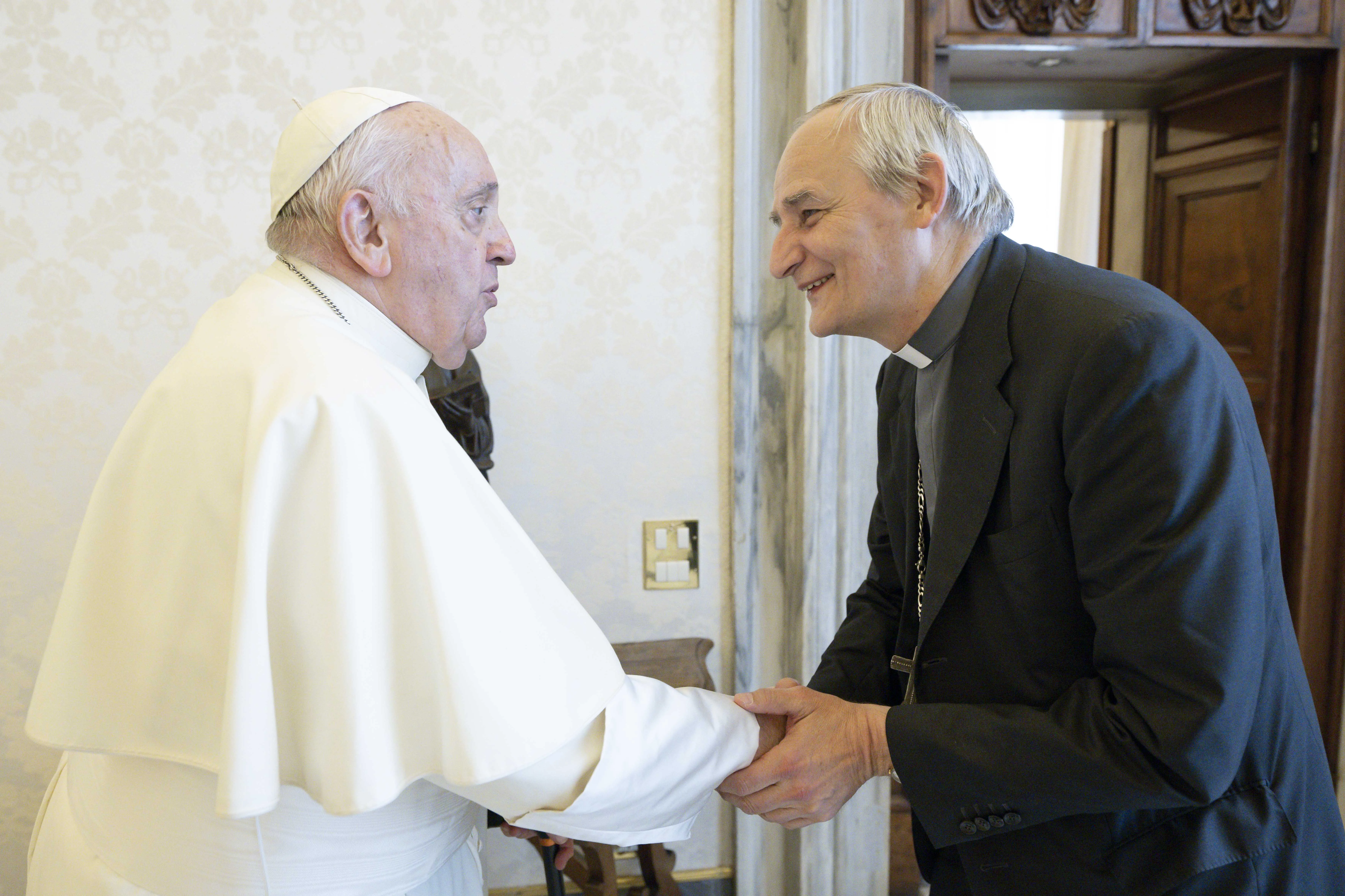 Pope Francis and Cardinal Matteo Zuppi at the Vatican on Aug. 24, 2023.?w=200&h=150