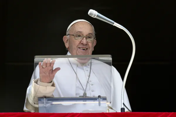 Pope Francis delivers his Regina Caeli reflection on April 7, 2024. Credit: Vatican Media