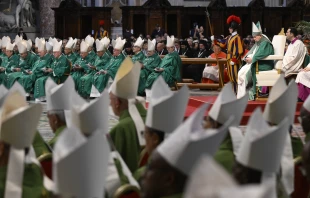 Pope Francis at the Synod on Synodality’s closing Mass in St. Peter’s Basilica on Oct. 29, 2023. Credit: Vatican Media