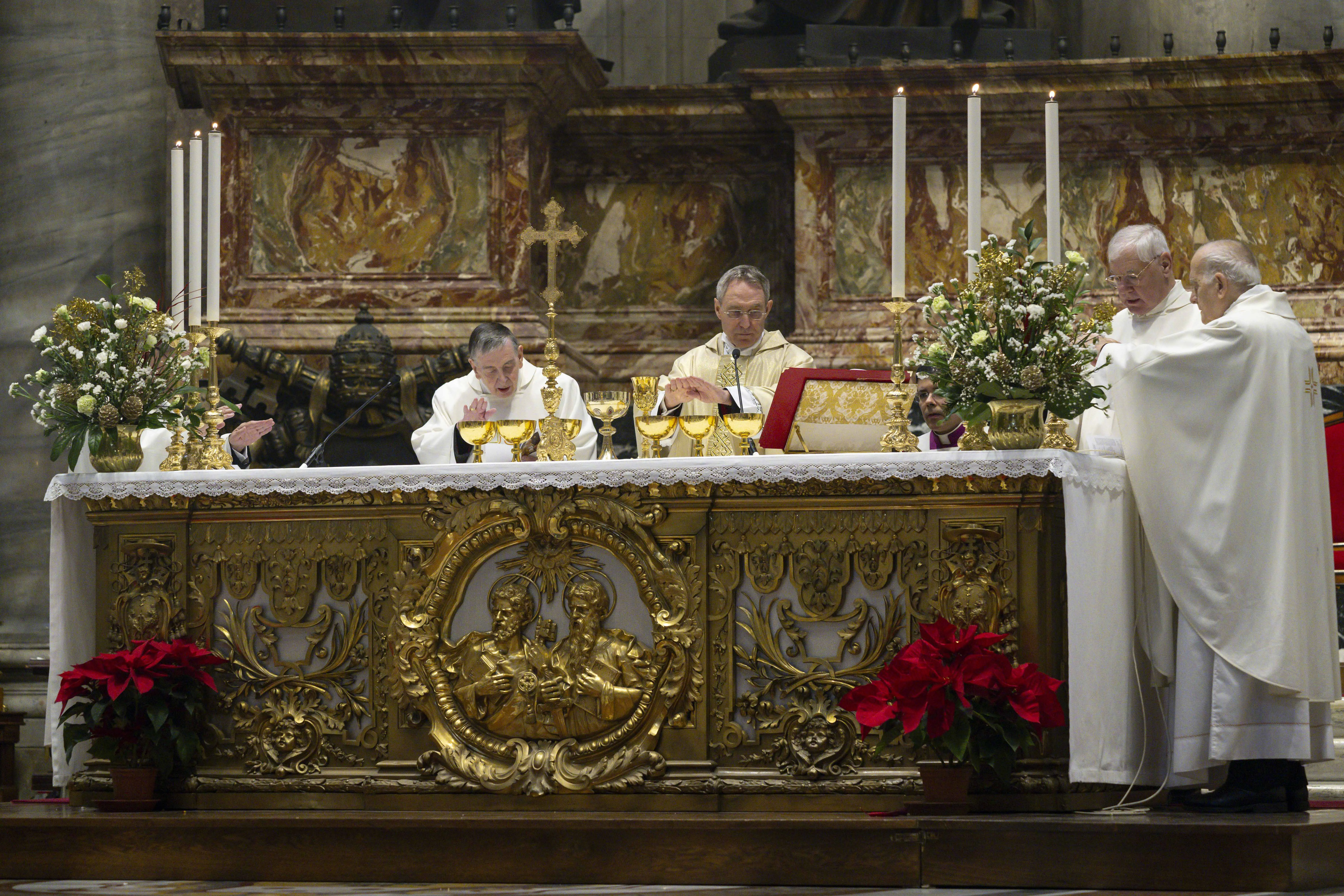 Archbishop Georg Gänswein celebrates a Mass in St. Peter’s Basilica on Dec. 31, 2023, to commemorate the one-year anniversary of the death of Pope Benedict XVI.?w=200&h=150
