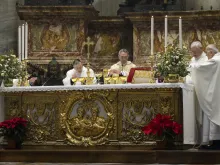 Archbishop Georg Gänswein celebrates a Mass in St. Peter’s Basilica on Dec. 31, 2023, to commemorate the one-year anniversary of the death of Pope Benedict XVI.