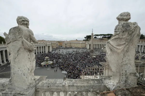 Pilgrims gather in St. Peter's Square for the Angelus on the solemnity of All Saints, Nov. 1, 2023. Credit: Vatican Media