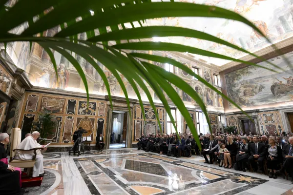 Pope Francis meets with executives and employees of the Istituto Nazionale della Previdenza Sociale, Italy's main welfare agency, April 3, 2023. Credit: Vatican Media