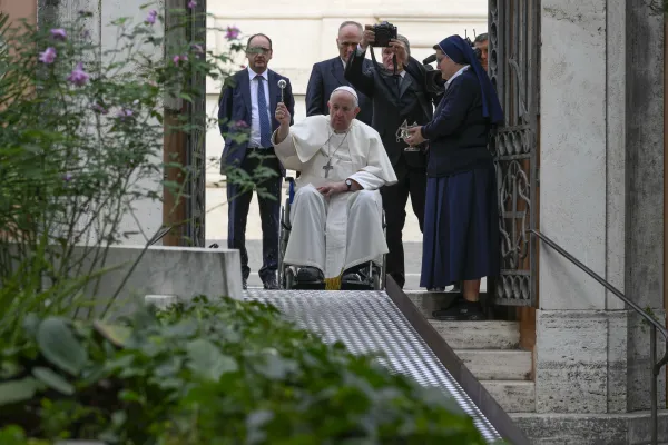 Pope Francis blessing graves at the Vatican's Teutonic Cemetery on All Souls' Day, Nov. 2, 2022. Vatican Media