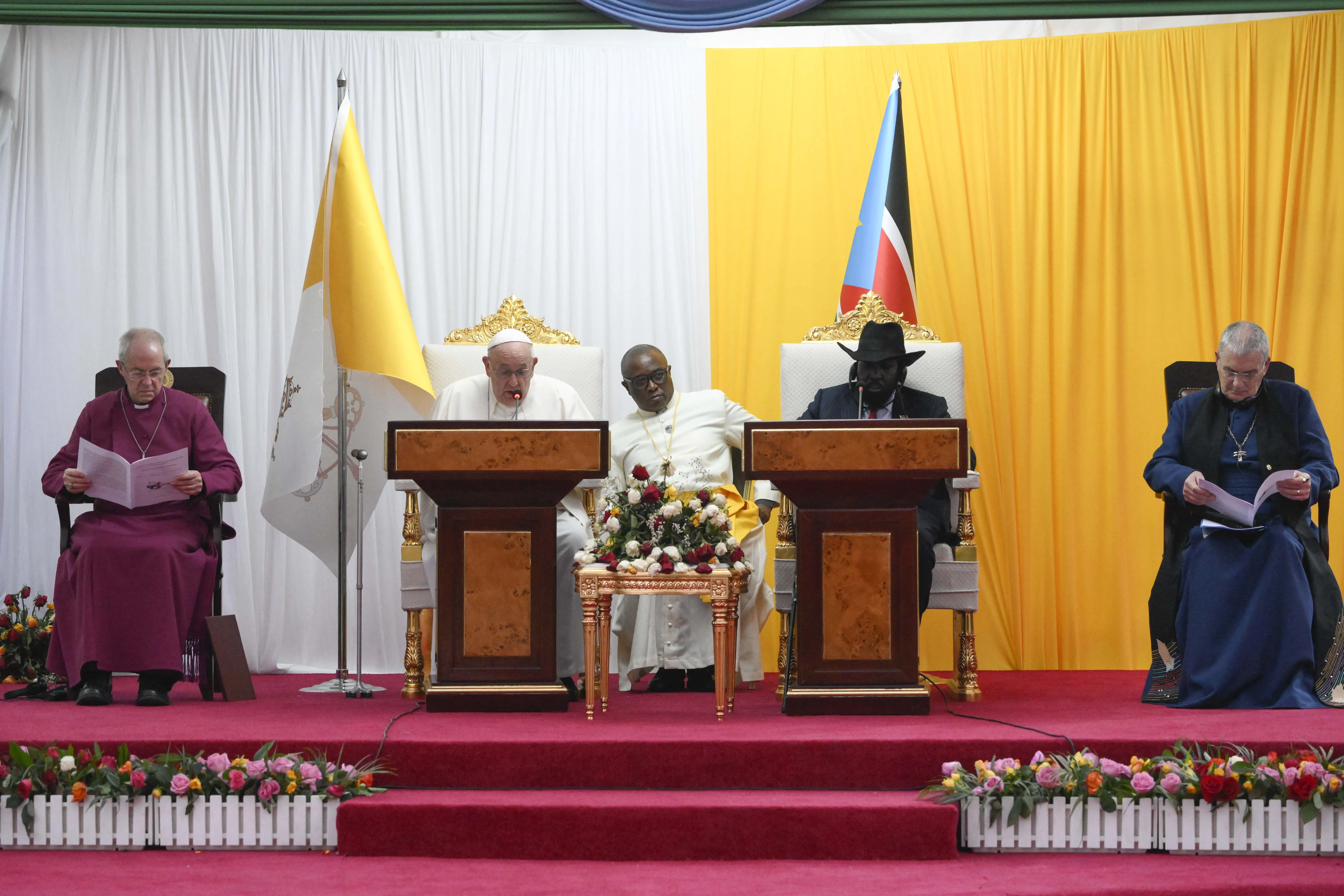Pope Francis addresses South Sudan’s government and members of the diplomatic corps Feb. 3, 2023.?w=200&h=150