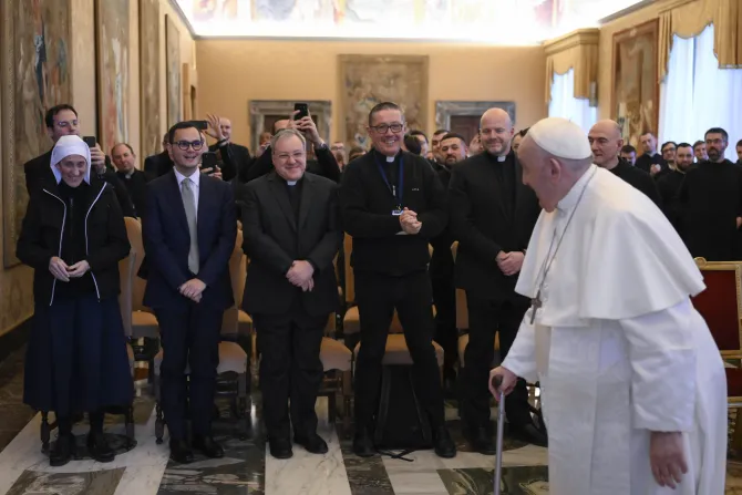 Pope Francis meets participants in an international training course for liturgical celebrations in Catholic dioceses on Jan. 20, 2023