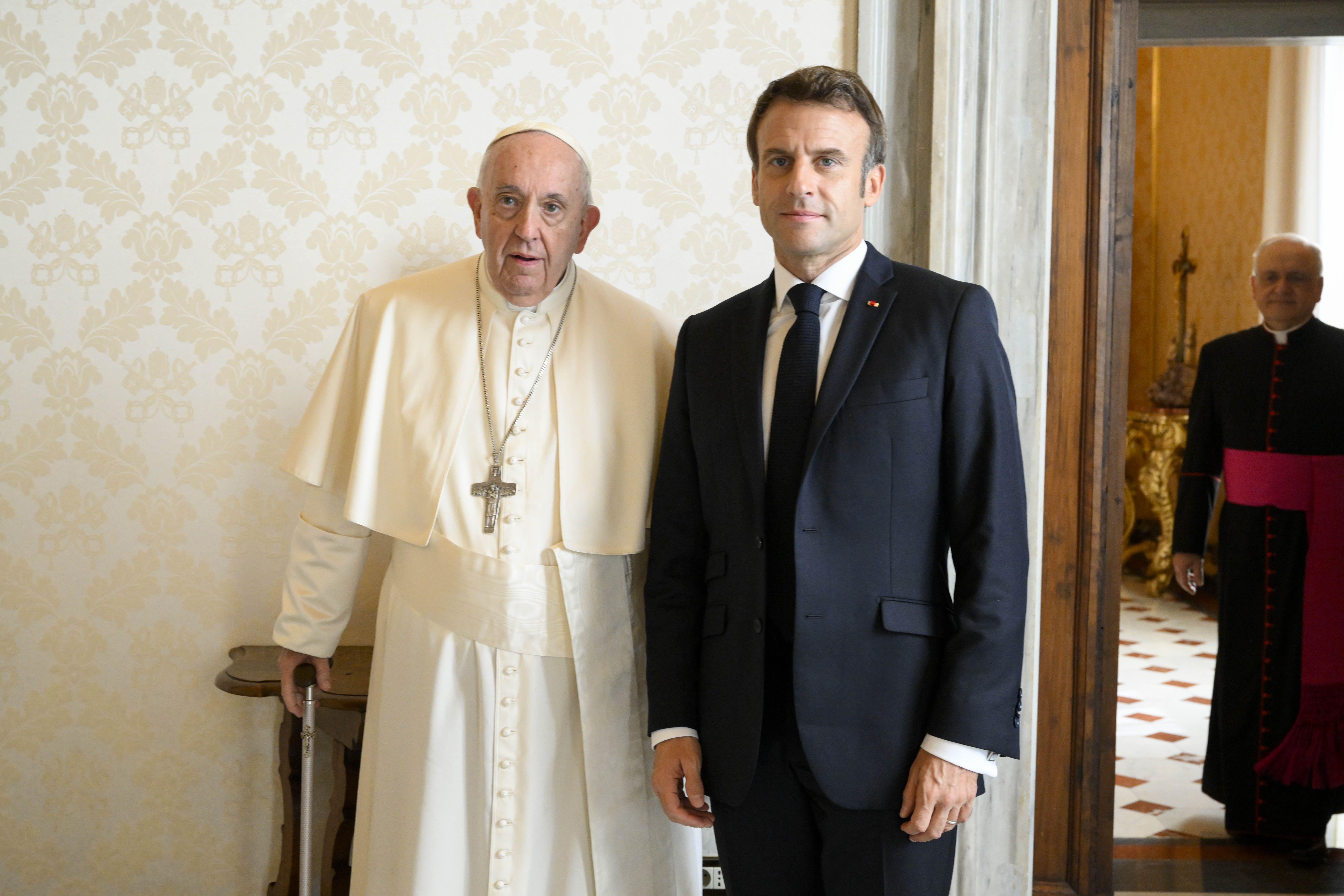 Pope Francis meets French President Emmanuel Macron