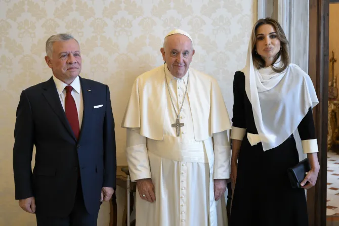 King Abdullah II and Queen Rania of Jordan with Pope Francis, Nov. 10, 2022