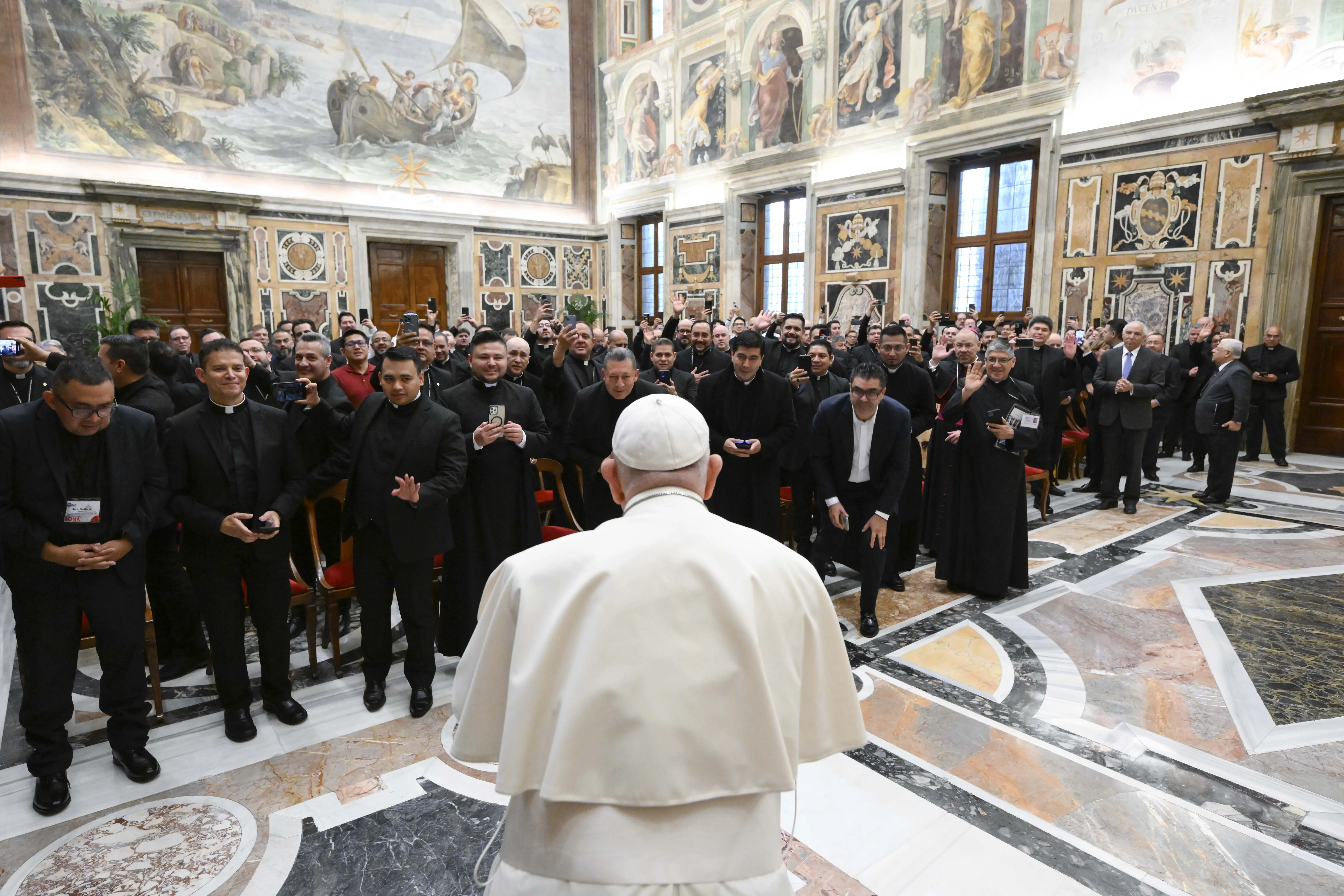 Pope Francis meets with the National Association of Hispanic Priests at the Vatican’s Apostolic Palace on  Nov. 16, 2023.?w=200&h=150