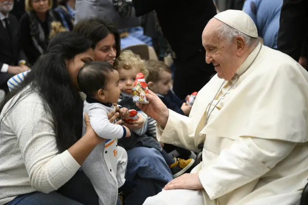 Pope Francis greets pilgrims during his Wednesday general audience on Jan. 3, 2024. Credit: Vatican Media
