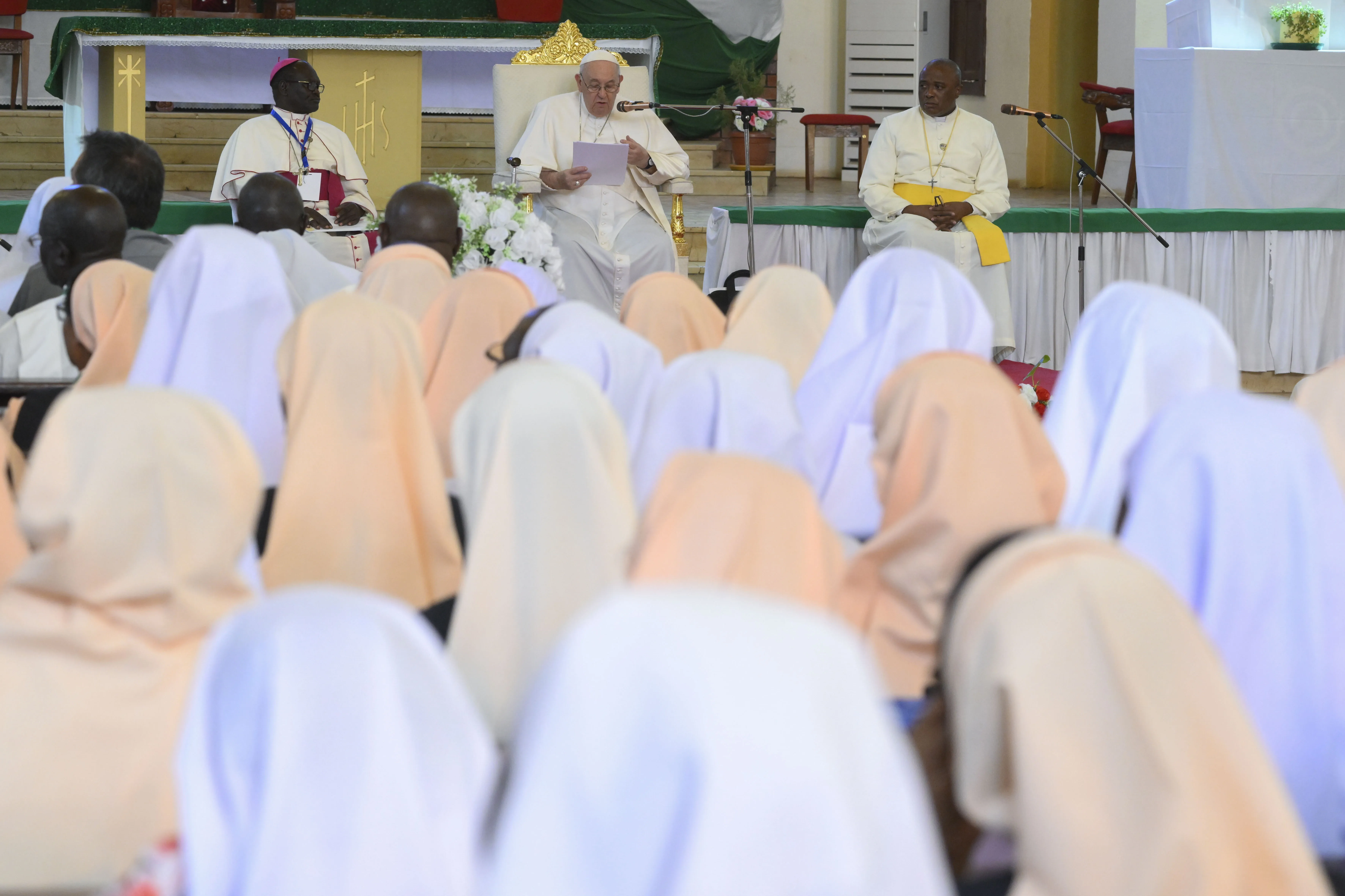 Pope Francis met with bishops, priests, and religious in St. Theresa Cathedral in Juba, South Sudan, on Feb. 4, 2023.?w=200&h=150