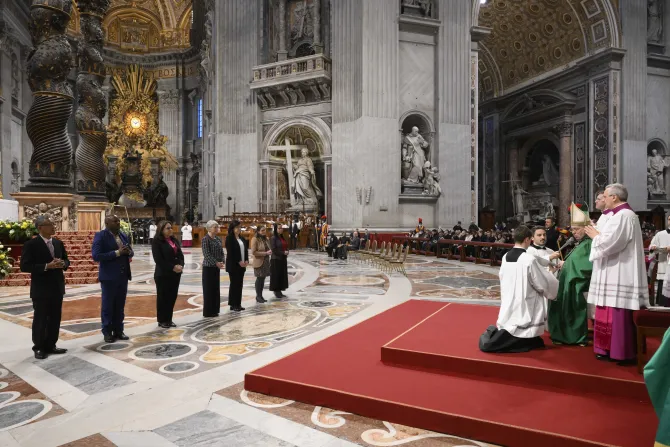 Pope Francis confers ministry of catechist in St. Peter's Basilica on Jan. 22, 2023.