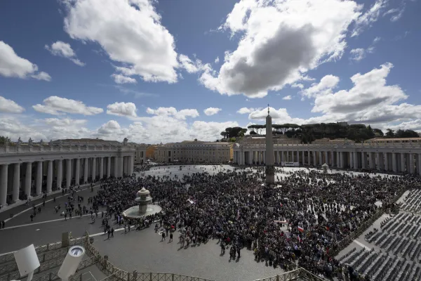 An estimated 20,000 people gathered in St. Peter's Square for Pope Francis' Regina Caeli message on April 16, 2023. Vatican Media
