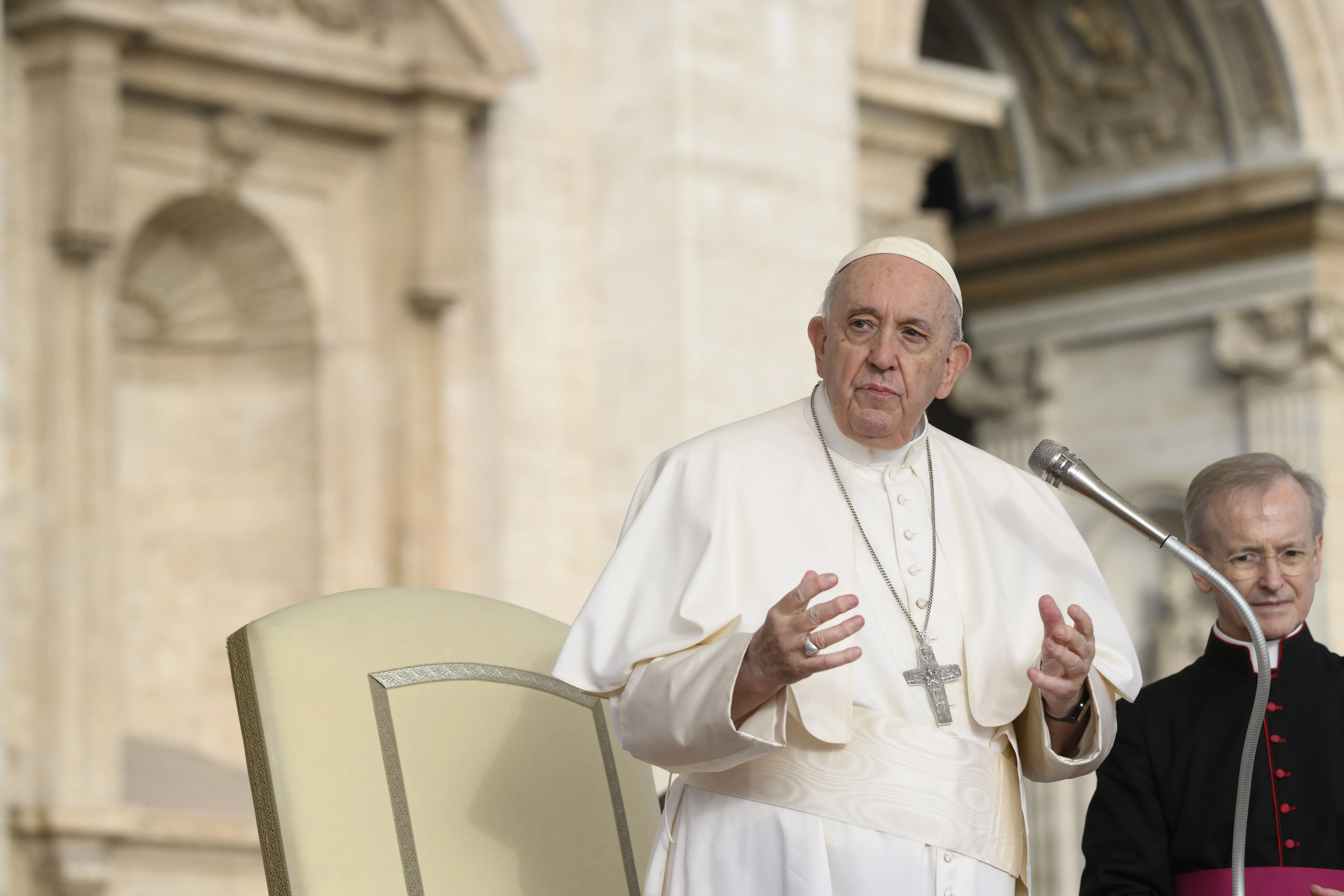 Pope Francis speaks during his general audience on Oct. 26, 2022.?w=200&h=150