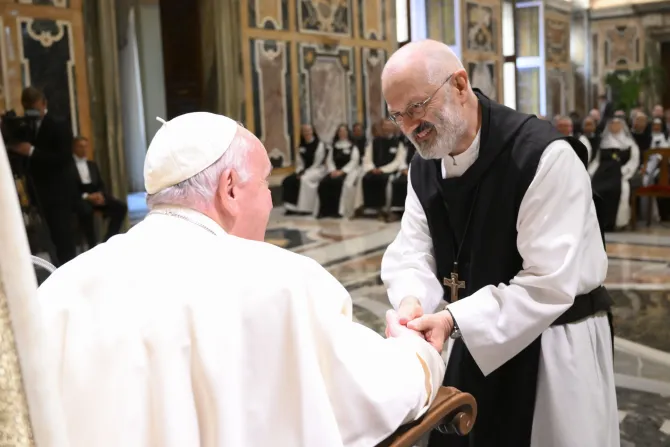 Pope Francis with Fr. Mauro-Giuseppe Lepori OCist