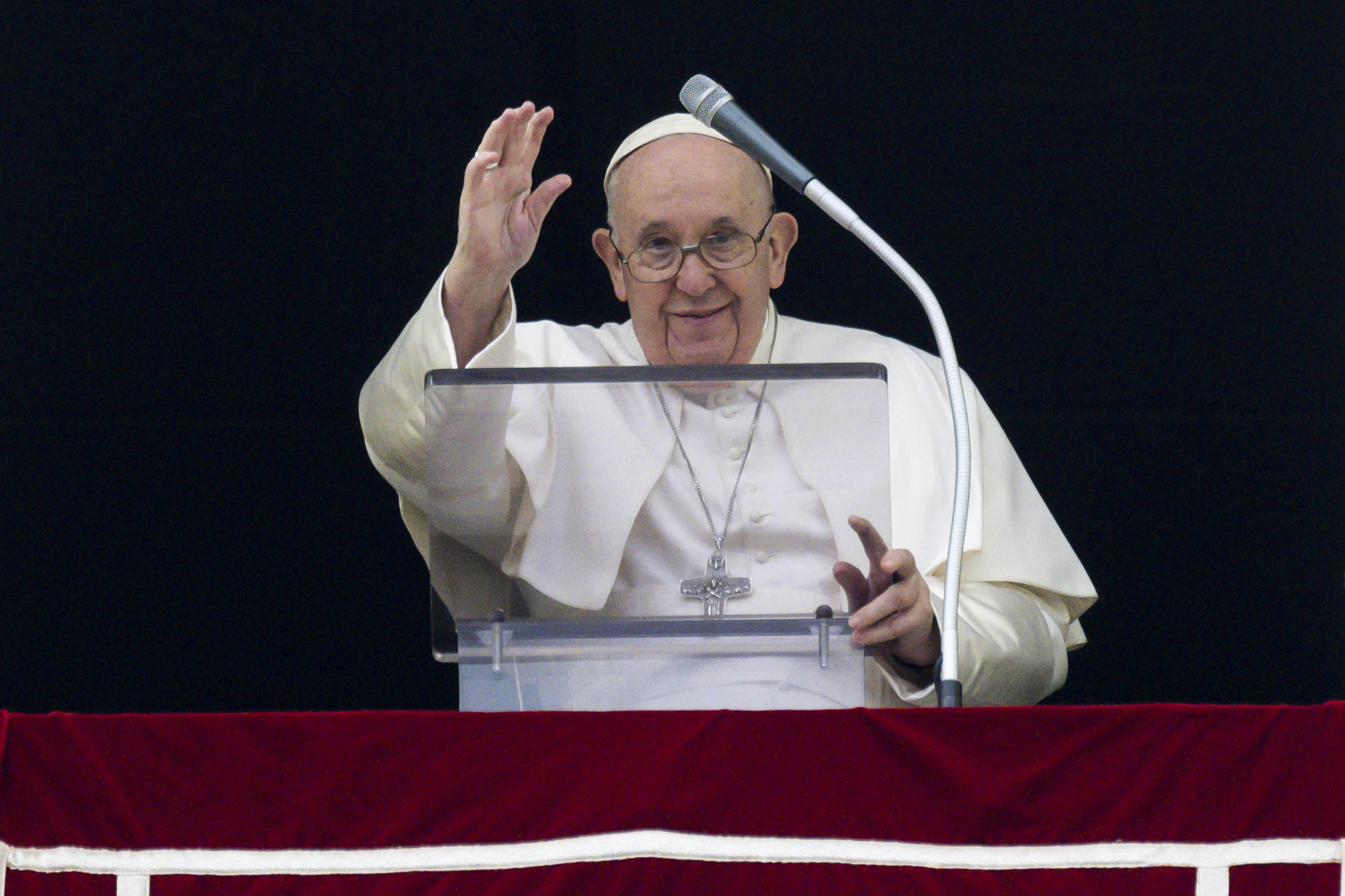 Pope Francis delivers his Angelus address in St. Peter's Square on Jan. 15, 2023.?w=200&h=150