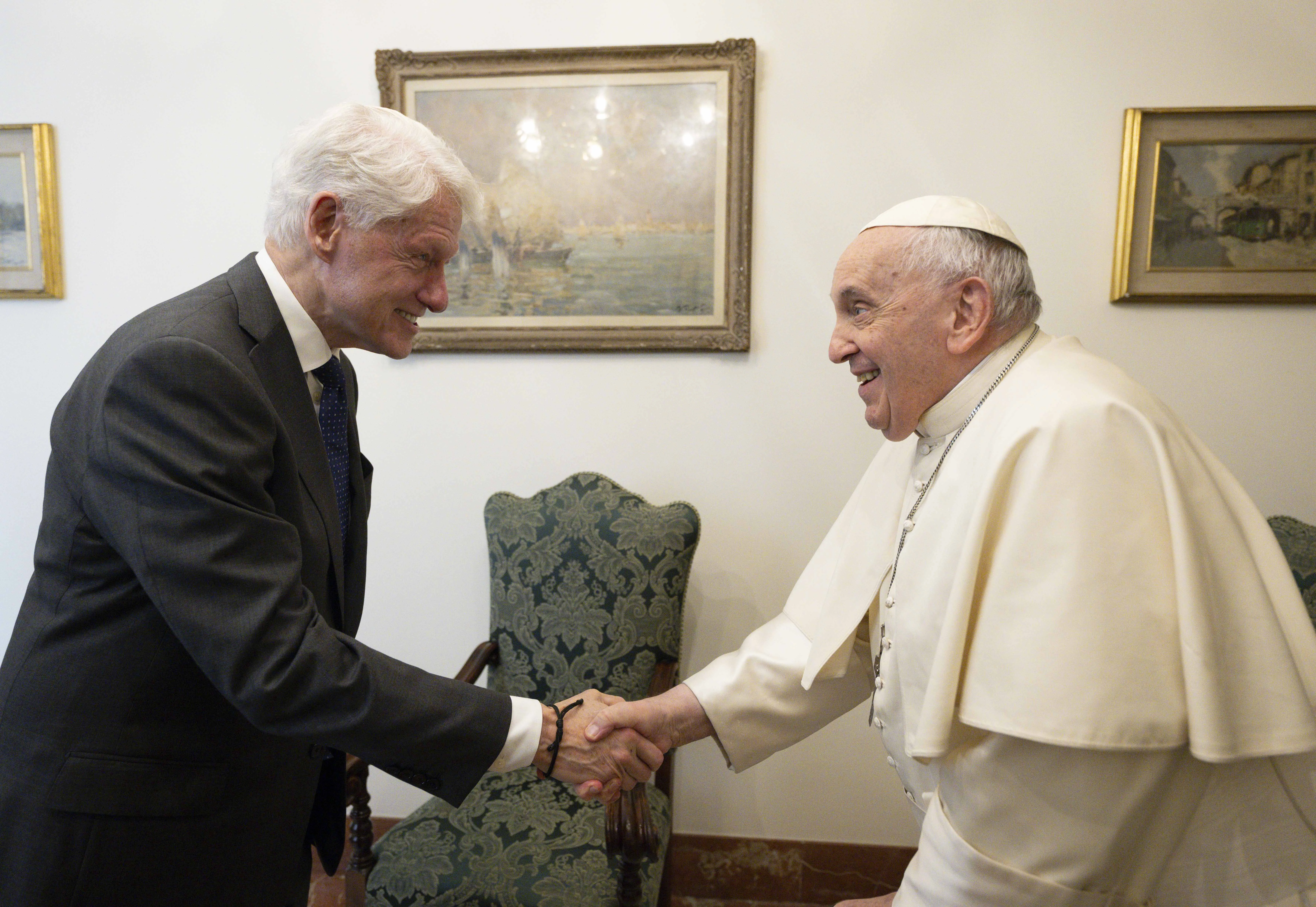 Former President Bill Clinton was received by Pope Francis at Casa Santa Marta July 5.?w=200&h=150